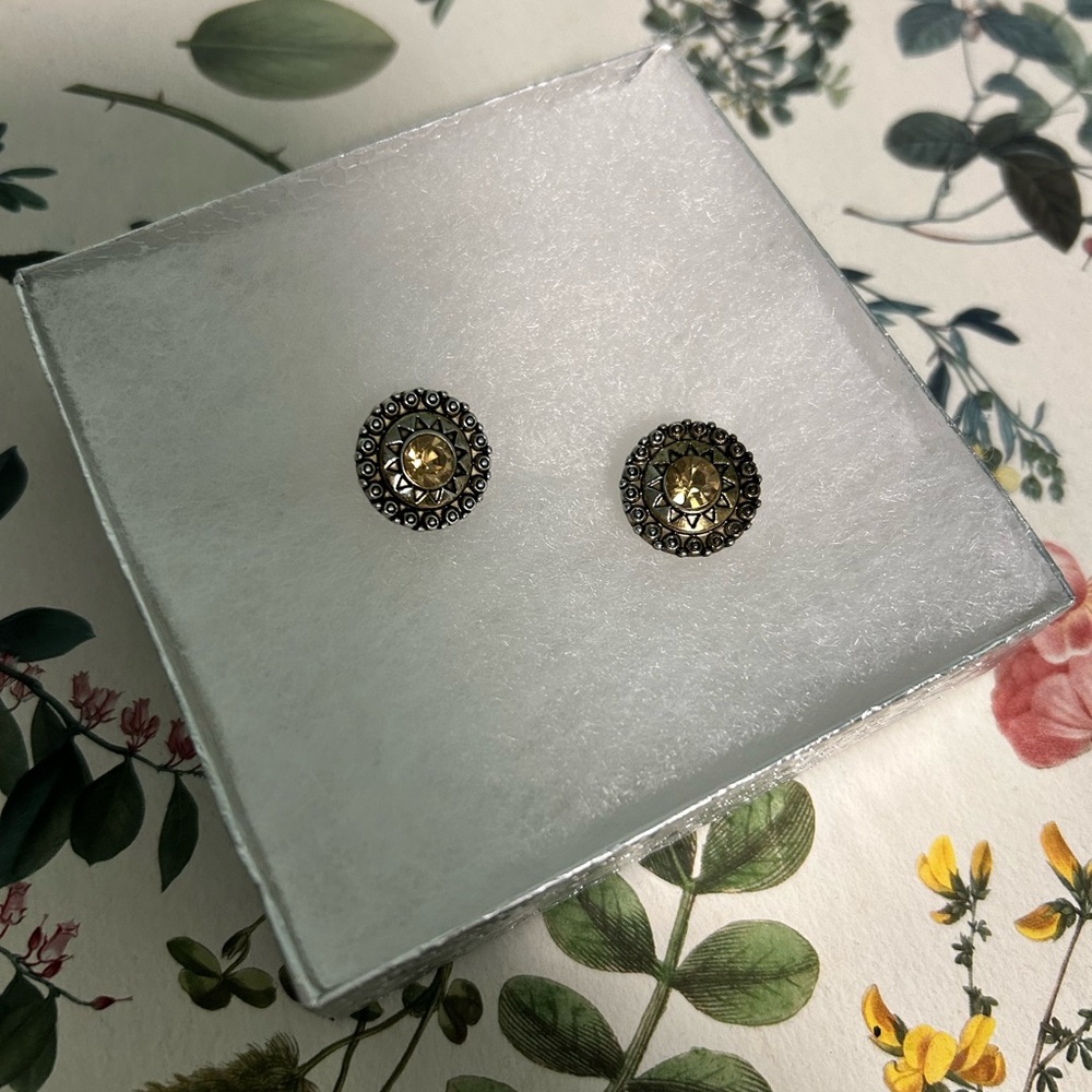 Gold and Silver Stud Earrings